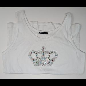 Jeweled Crown White Tank Top